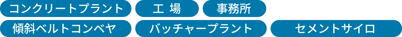 コンクリートプラント、工場、事務所、傾斜ベルトコンベヤ、バッチャープラント、セメントサイロ